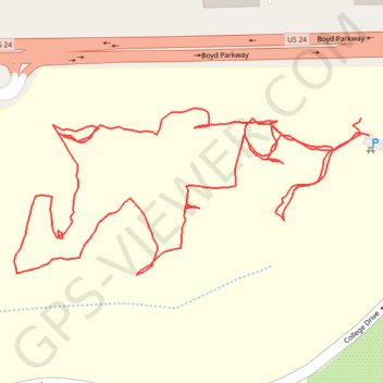 EP ICC Disc Golf Course trail, distance, elevation, map, profile, GPS track