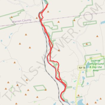 Hudson paddle and wheel - Hadley to Luzerne trail, distance, elevation, map, profile, GPS track