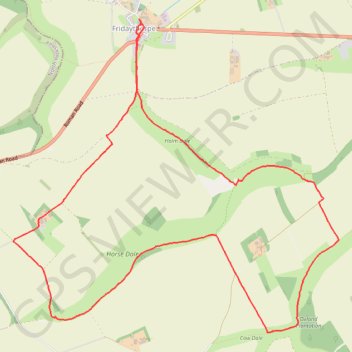 Fridaythorpe south loop trail, distance, elevation, map, profile, GPS track