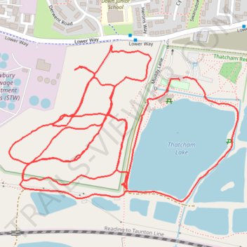 Thatcham Lake Walk trail, distance, elevation, map, profile, GPS track