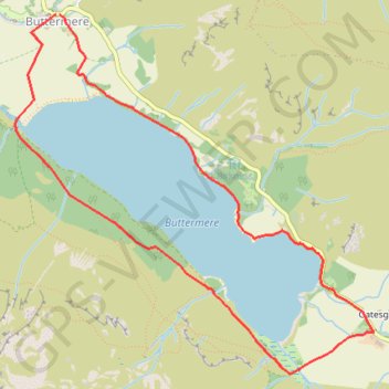 Buttermere - Lake District National Park trail, distance, elevation, map, profile, GPS track
