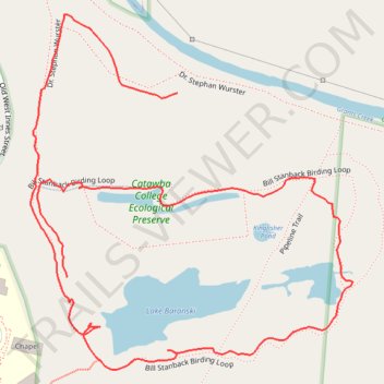 Bill Stanback Birding Loop in Catawba College Ecological Preserve trail, distance, elevation, map, profile, GPS track