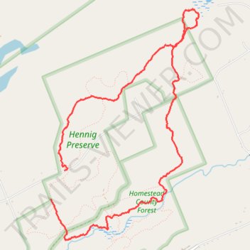 Henning Preserve w/Bechtel trail, distance, elevation, map, profile, GPS track