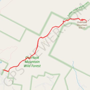 Overlook Mountain trail, distance, elevation, map, profile, GPS track