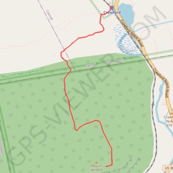 Mount Willard trail, distance, elevation, map, profile, GPS track