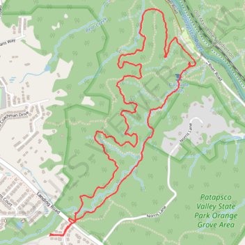 Cascade Falls Loop Trail in Patapsco Valley State Park trail, distance, elevation, map, profile, GPS track