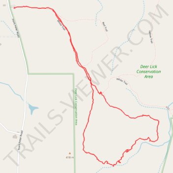Deer Lick Conservation Area Orange Trail Loop trail, distance, elevation, map, profile, GPS track