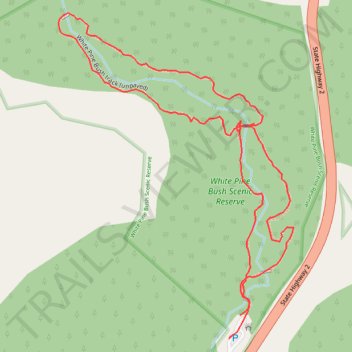 White Pine Bush Scenic Reserve Loop Track trail, distance, elevation, map, profile, GPS track