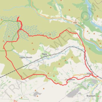 Peak District loop hike trail, distance, elevation, map, profile, GPS track