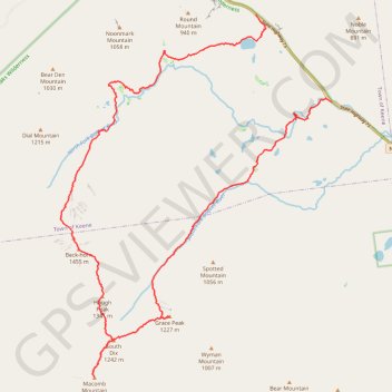 Dix Mountain Loop trail, distance, elevation, map, profile, GPS track