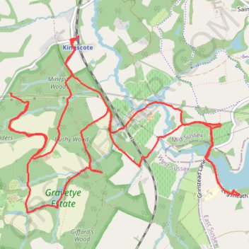 Gravetye Estate Loop trail, distance, elevation, map, profile, GPS track