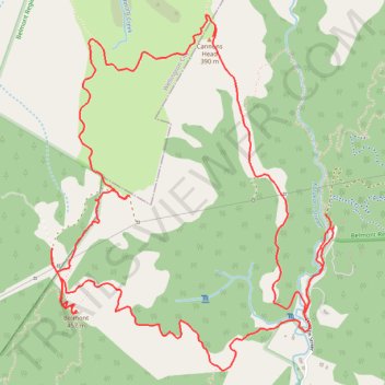 Belmont and Cannons Head Loop Walk trail, distance, elevation, map, profile, GPS track