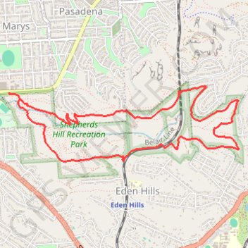 Shepherds Hill Recreation Park - Waitparinga Reserve trail, distance, elevation, map, profile, GPS track